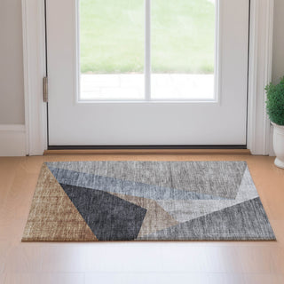 Piper Looms Mayfield Art Deco AMF715 Taupe Machine Washable Area Rug Scatter Lifestyle Image Feature