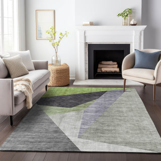 Piper Looms Mayfield Art Deco AMF716 Sage Machine Washable Area Rug Lifestyle Image Feature