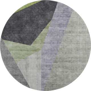 Piper Looms Mayfield Art Deco AMF716 Sage Machine Washable Area Rug Round Main Image