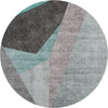 Piper Looms Mayfield Art Deco AMF716 Teal Machine Washable Area Rug Round Main Image