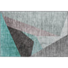 Piper Looms Mayfield Art Deco AMF716 Teal Machine Washable Area Rug Scatter Main Image