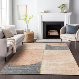 Piper Looms Mayfield Art Deco AMF717 Coral Machine Washable Area Rug Lifestyle Image Feature