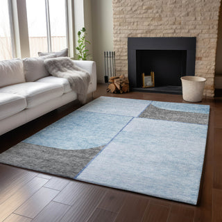 Piper Looms Mayfield Art Deco AMF717 Sky Machine Washable Area Rug Lifestyle Image Feature