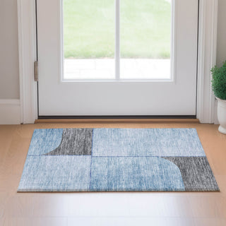 Piper Looms Mayfield Art Deco AMF717 Sky Machine Washable Area Rug Scatter Lifestyle Image Feature
