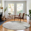 Piper Looms Mayfield Art Deco AMF717 Taupe Machine Washable Area Rug Round Lifestyle Image Feature