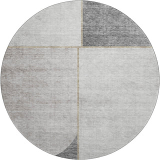 Piper Looms Mayfield Art Deco AMF717 Taupe Machine Washable Area Rug Round Main Image