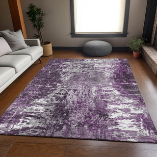 Piper Looms Mayfield Modern AMF718 Eggplant Machine Washable Area Rug Lifestyle Image Feature