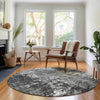 Piper Looms Mayfield Modern AMF718 Gray Machine Washable Area Rug Round Lifestyle Image Feature