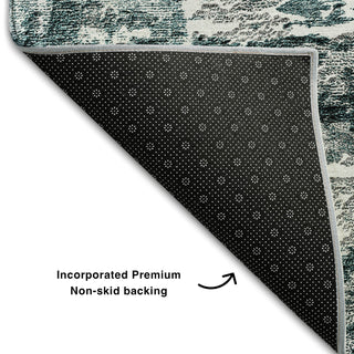 Piper Looms Mayfield Modern AMF718 Teal Machine Washable Area Rug Backing Image