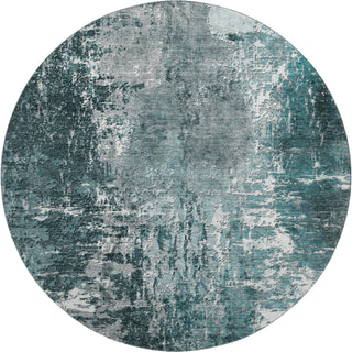 Piper Looms Mayfield Modern AMF718 Teal Machine Washable Area Rug Round Main Image