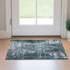 Piper Looms Mayfield Modern AMF718 Teal Machine Washable Area Rug Scatter Lifestyle Image Feature