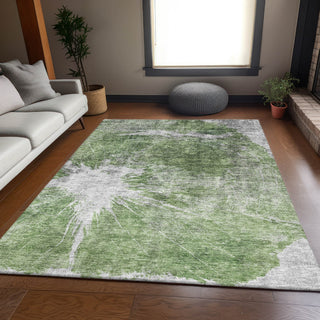 Piper Looms Mayfield Abstract AMF719 Aloe Machine Washable Area Rug Lifestyle Image Feature