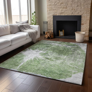 Piper Looms Mayfield Abstract AMF719 Aloe Machine Washable Area Rug Lifestyle Image Feature