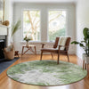 Piper Looms Mayfield Abstract AMF719 Aloe Machine Washable Area Rug Round Lifestyle Image Feature