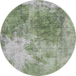 Piper Looms Mayfield Abstract AMF719 Aloe Machine Washable Area Rug Round Main Image