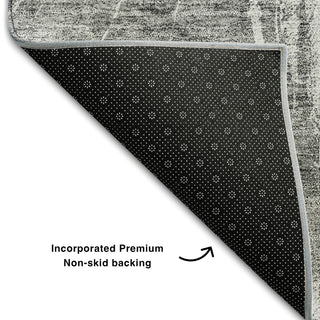 Piper Looms Mayfield Abstract AMF719 Gray Machine Washable Area Rug Backing Image