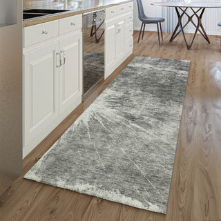 Piper Looms Mayfield Abstract AMF719 Gray Machine Washable Area Rug Runner Lifestyle Image Feature