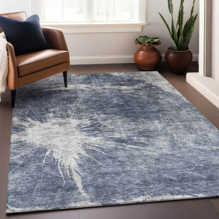 Piper Looms Mayfield Abstract AMF719 Navy Machine Washable Area Rug Lifestyle Image Feature