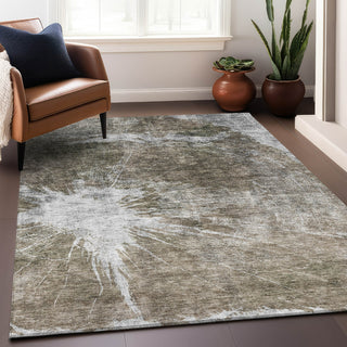 Piper Looms Mayfield Abstract AMF719 Taupe Machine Washable Area Rug Lifestyle Image Feature