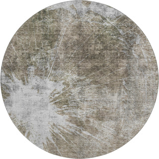 Piper Looms Mayfield Abstract AMF719 Taupe Machine Washable Area Rug Round Main Image