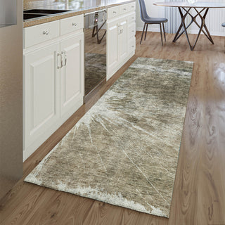 Piper Looms Mayfield Abstract AMF719 Taupe Machine Washable Area Rug Runner Lifestyle Image Feature