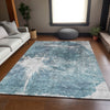 Piper Looms Mayfield Abstract AMF719 Teal Machine Washable Area Rug Lifestyle Image Feature