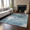Piper Looms Mayfield Abstract AMF719 Teal Machine Washable Area Rug Lifestyle Image Feature