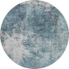 Piper Looms Mayfield Abstract AMF719 Teal Machine Washable Area Rug Round Main Image