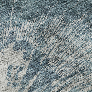 Piper Looms Mayfield Abstract AMF719 Teal Machine Washable Area Rug Swatch Image