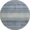 Piper Looms Mayfield Tribal Diamond AMF72 Seaglass Machine Washable Area Rug Round Main Image