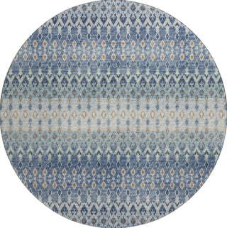 Piper Looms Mayfield Tribal Diamond AMF72 Seaglass Machine Washable Area Rug Round Main Image