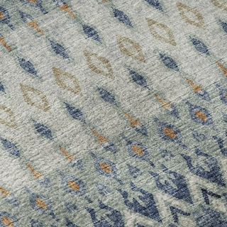 Piper Looms Mayfield Tribal Diamond AMF72 Seaglass Machine Washable Area Rug Swatch Image