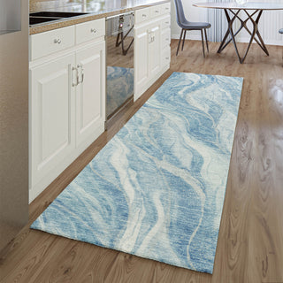 Piper Looms Mayfield Waves AMF720 Blue Machine Washable Area Rug Runner Lifestyle Image Feature