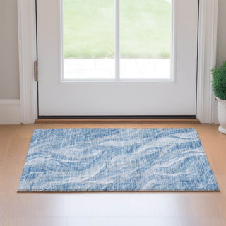 Piper Looms Mayfield Waves AMF720 Blue Machine Washable Area Rug Scatter Lifestyle Image Feature