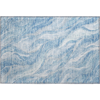 Piper Looms Mayfield Waves AMF720 Blue Machine Washable Area Rug Scatter Main Image