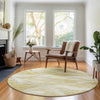 Piper Looms Mayfield Waves AMF720 Gold Machine Washable Area Rug Round Lifestyle Image Feature