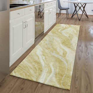 Piper Looms Mayfield Waves AMF720 Gold Machine Washable Area Rug Runner Lifestyle Image Feature