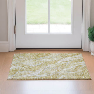 Piper Looms Mayfield Waves AMF720 Gold Machine Washable Area Rug Scatter Lifestyle Image Feature