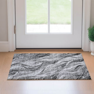 Piper Looms Mayfield Waves AMF720 Gray Machine Washable Area Rug Scatter Lifestyle Image Feature