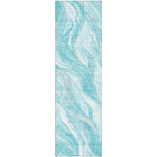 Piper Looms Mayfield Waves AMF720 Teal Machine Washable Area Rug Runner Main Image
