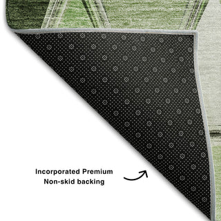 Piper Looms Mayfield Geometric AMF722 Aloe Machine Washable Area Rug Backing Image