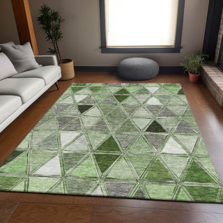 Piper Looms Mayfield Geometric AMF722 Aloe Machine Washable Area Rug Lifestyle Image Feature