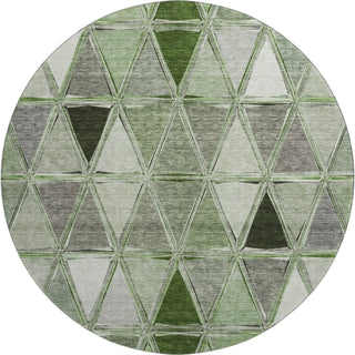 Piper Looms Mayfield Geometric AMF722 Aloe Machine Washable Area Rug Round Main Image