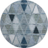 Piper Looms Mayfield Geometric AMF722 Blue Machine Washable Area Rug Round Main Image