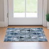 Piper Looms Mayfield Geometric AMF722 Blue Machine Washable Area Rug Scatter Lifestyle Image Feature