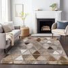 Piper Looms Mayfield Geometric AMF722 Brown Machine Washable Area Rug Lifestyle Image Feature