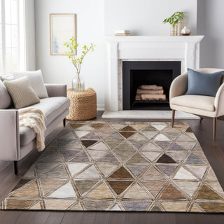 Piper Looms Mayfield Geometric AMF722 Brown Machine Washable Area Rug Lifestyle Image Feature