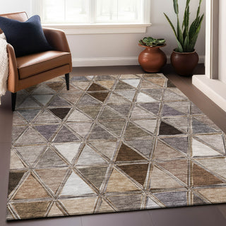 Piper Looms Mayfield Geometric AMF722 Brown Machine Washable Area Rug Lifestyle Image Feature