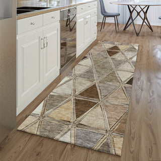 Piper Looms Mayfield Geometric AMF722 Brown Machine Washable Area Rug Runner Lifestyle Image Feature