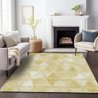Piper Looms Mayfield Geometric AMF722 Gold Machine Washable Area Rug Lifestyle Image Feature